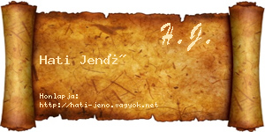 Hati Jenő névjegykártya